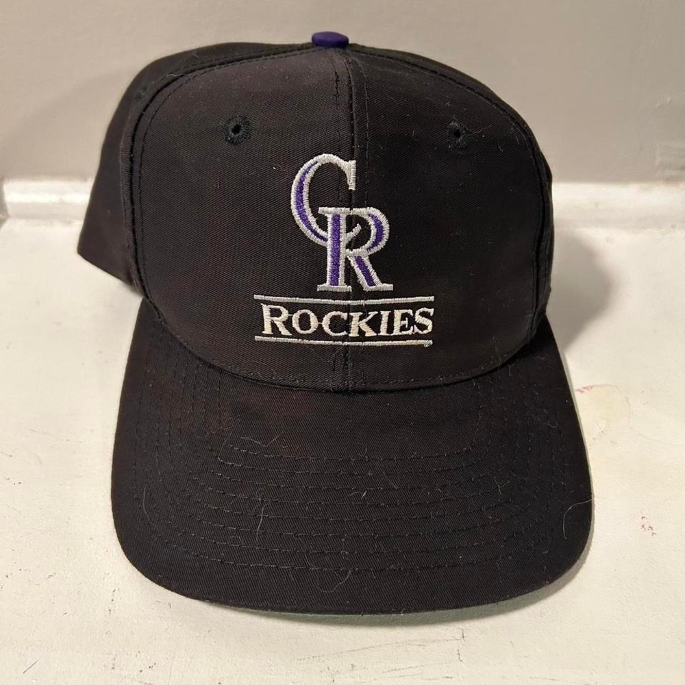 Vintage 90s Colorado Rockies twill plain logo style SnapBack hat cap